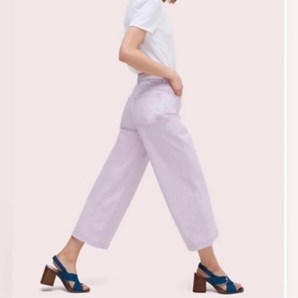 Frozen lilac casual button front pant - Picture 2 of 4